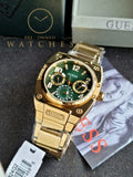 Guess Men’s Quartz Gold Stainless Steel Green Dial 43mm Watch GW0624G2