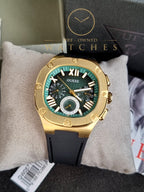 Guess Men’s Quartz Black Silicone Strap Green Dial 42mm Watch GW0571G3