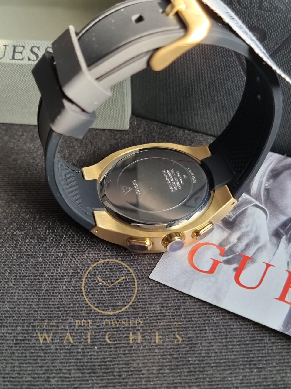 Guess Men’s Quartz Black Silicone Strap Green Dial 42mm Watch GW0571G3