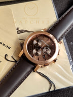 Burberry Unisex Swiss Made Leather Strap Brown Dial 38mm Watch BU9755