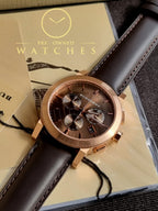 Burberry Unisex Swiss Made Leather Strap Brown Dial 38mm Watch BU9755