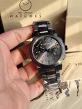 BURBERRY Chronograph Dark Grey Dial Black Ion-plated Men's Watch BU9354