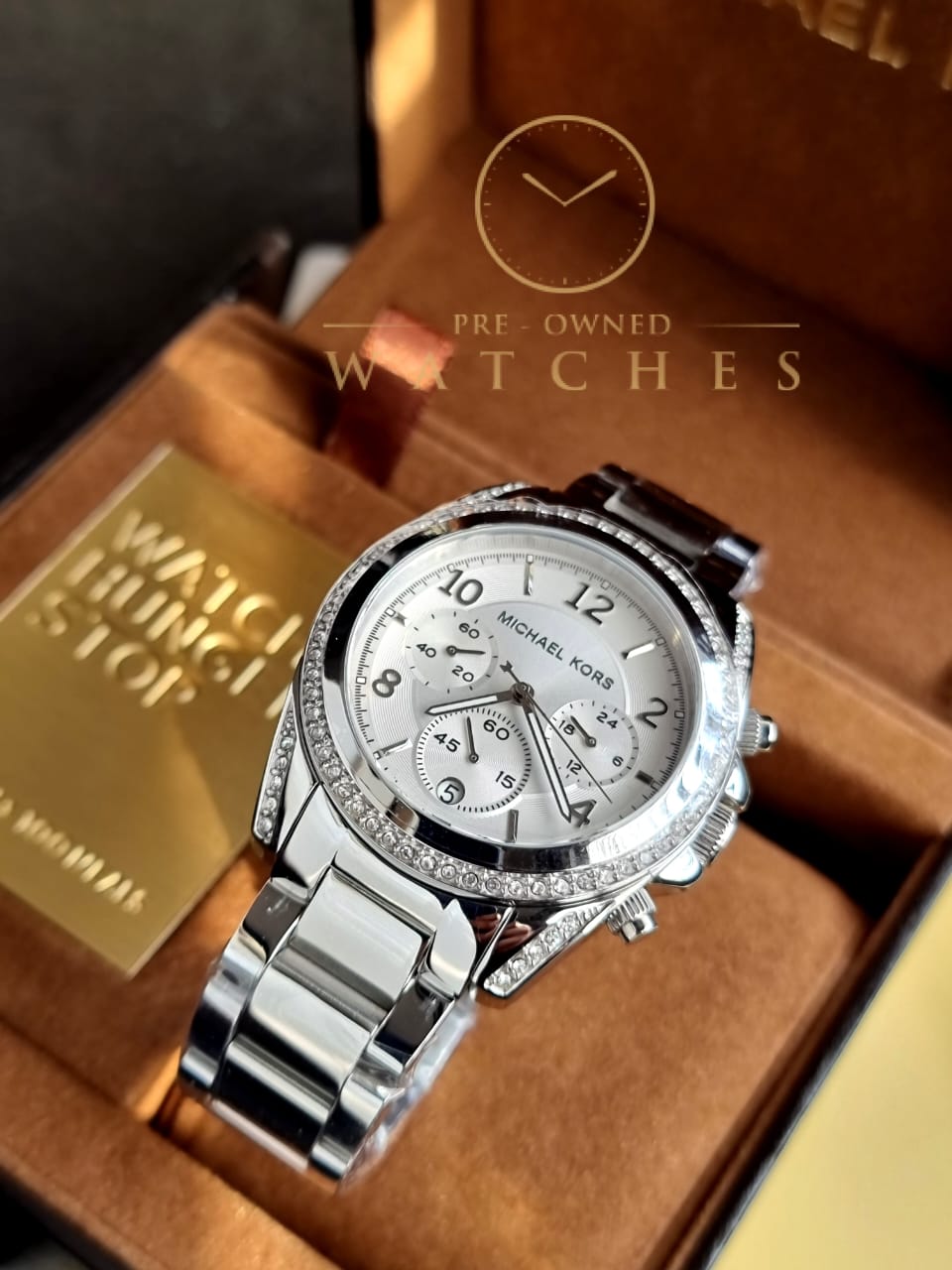 MICHAEL KORS Chronograph White Crystal Ladies Watch MK5165