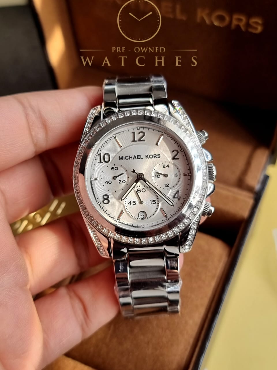 MICHAEL KORS Chronograph White Crystal Ladies Watch MK5165