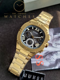 Guess Men’s Quartz Gold Stainless Steel Black Dial 42mm Watch GW0572G2