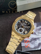 Guess Men’s Quartz Gold Stainless Steel Black Dial 42mm Watch GW0572G2