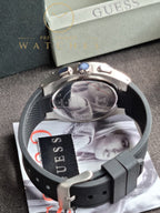 Guess Men’s Quartz Black Silicone Strap Grey Dial 42mm Watch GW0571G1