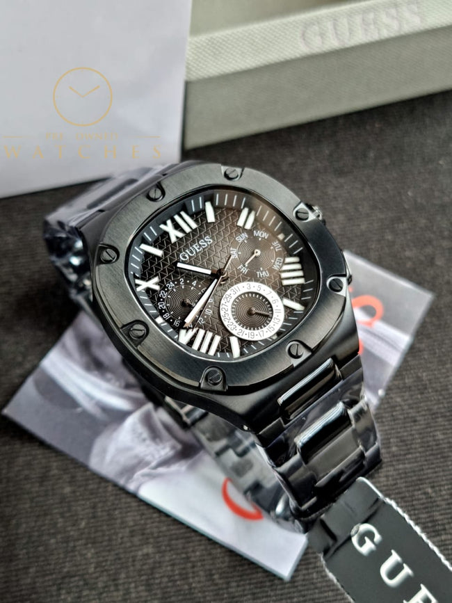 Guess Men’s Quartz Black Stainless Steel Black Dial 42mm Watch GW0572G3 Hover Image