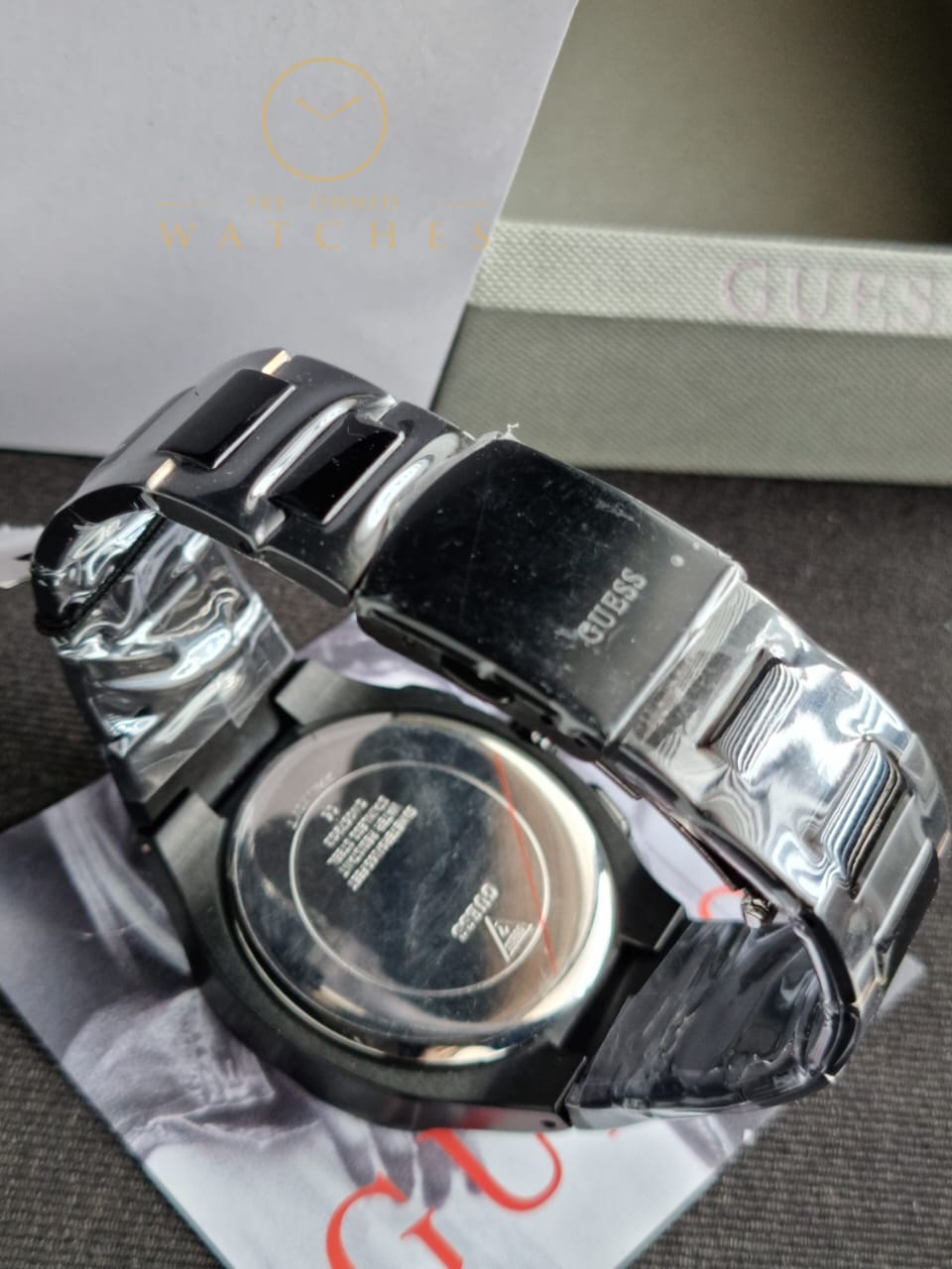 Guess Men’s Quartz Black Stainless Steel Black Dial 42mm Watch GW0572G3