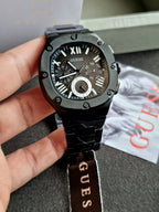 Guess Men’s Quartz Black Stainless Steel Black Dial 42mm Watch GW0572G3
