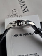 Emporio Armani Men’s Quartz Black Leather Strap Black Dial 42mm Watch AR11530