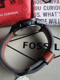 Fossil 44 mm Bronson Chronograph Leather Watch - FS5856