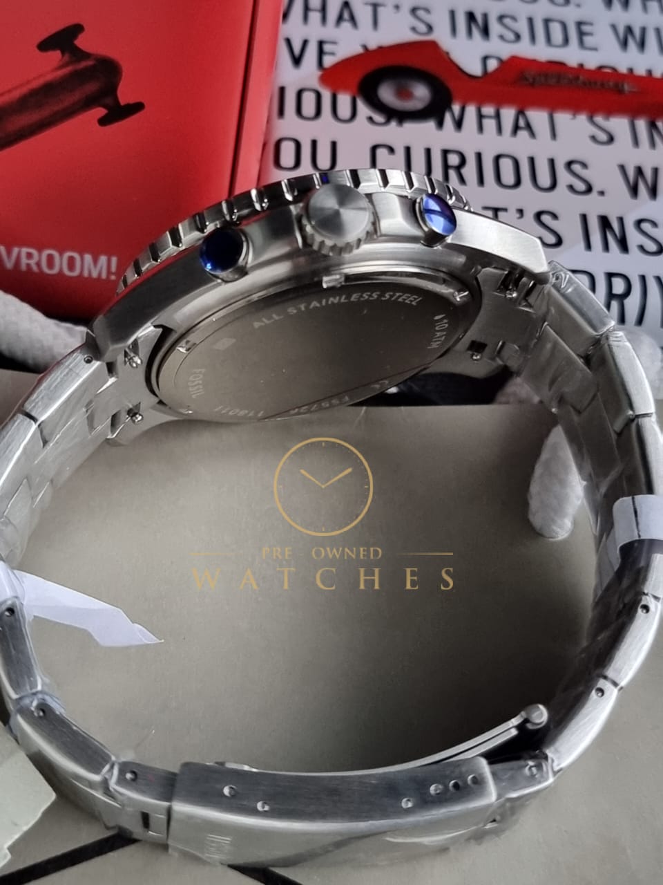 Fossil Men's FS5726 Fb-03 46mm Green Dial Stainless Steel Watch