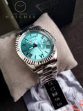 Guess Men’s Quartz Silver Stainless Steel Turquoise Color Dial 42mm Watch GW0265G11