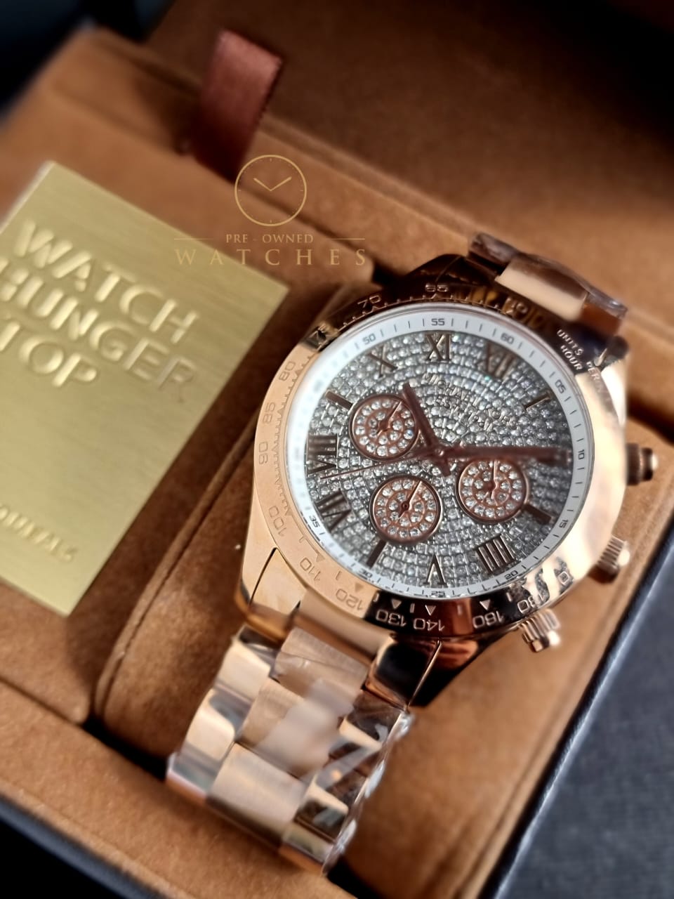 Michael Kors Layton Pave Dial Rose Gold-Tone Ladies Watch MK5946