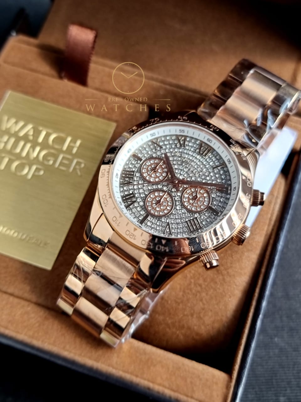 Michael Kors Layton Pave Dial Rose Gold-Tone Ladies Watch MK5946