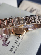 Swiss Rare Engraved Gold Check Dial 26mm Women Wrist Watch The City BU9234