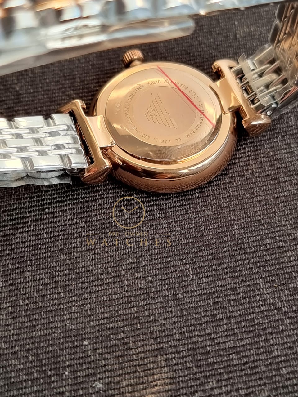 Emporio Armani Women’s Analog Stainless Steel Pink Dial 28mm Watch AR11223