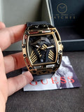 GUESS Mens Black Gold Tone Multi-function Watch GW0500G1