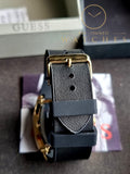 GUESS Mens Black Gold Tone Multi-function Watch GW0500G1