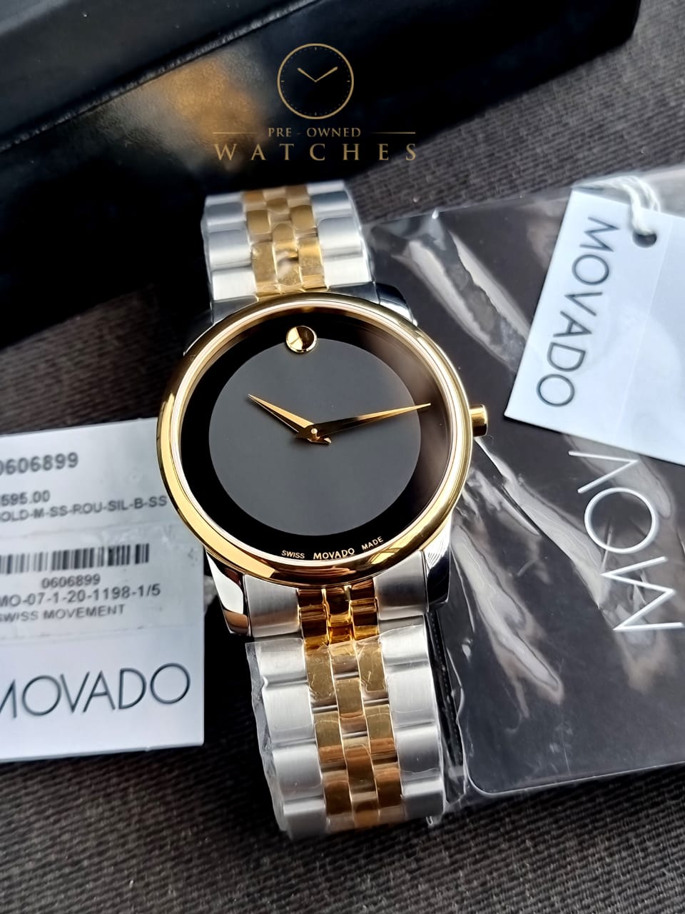 Movado Men’s Swiss Made Quartz Black Dial 40mm Watch 0606899