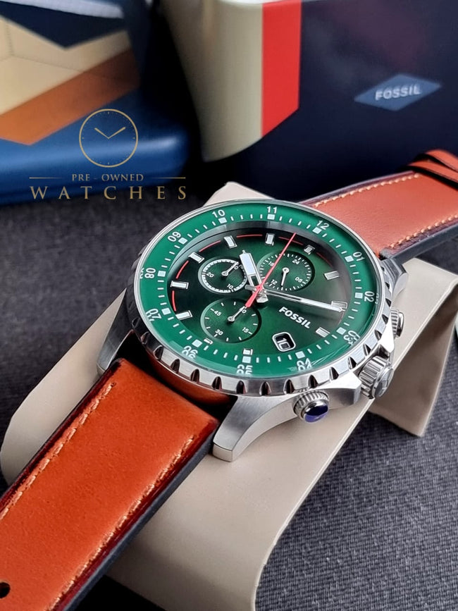 Fossil Dillinger Chronograph Luggage Leather Watch FS5734 Main Image