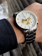 Zink Gents Watch Golden Chronograph White Dial  45mm Watch