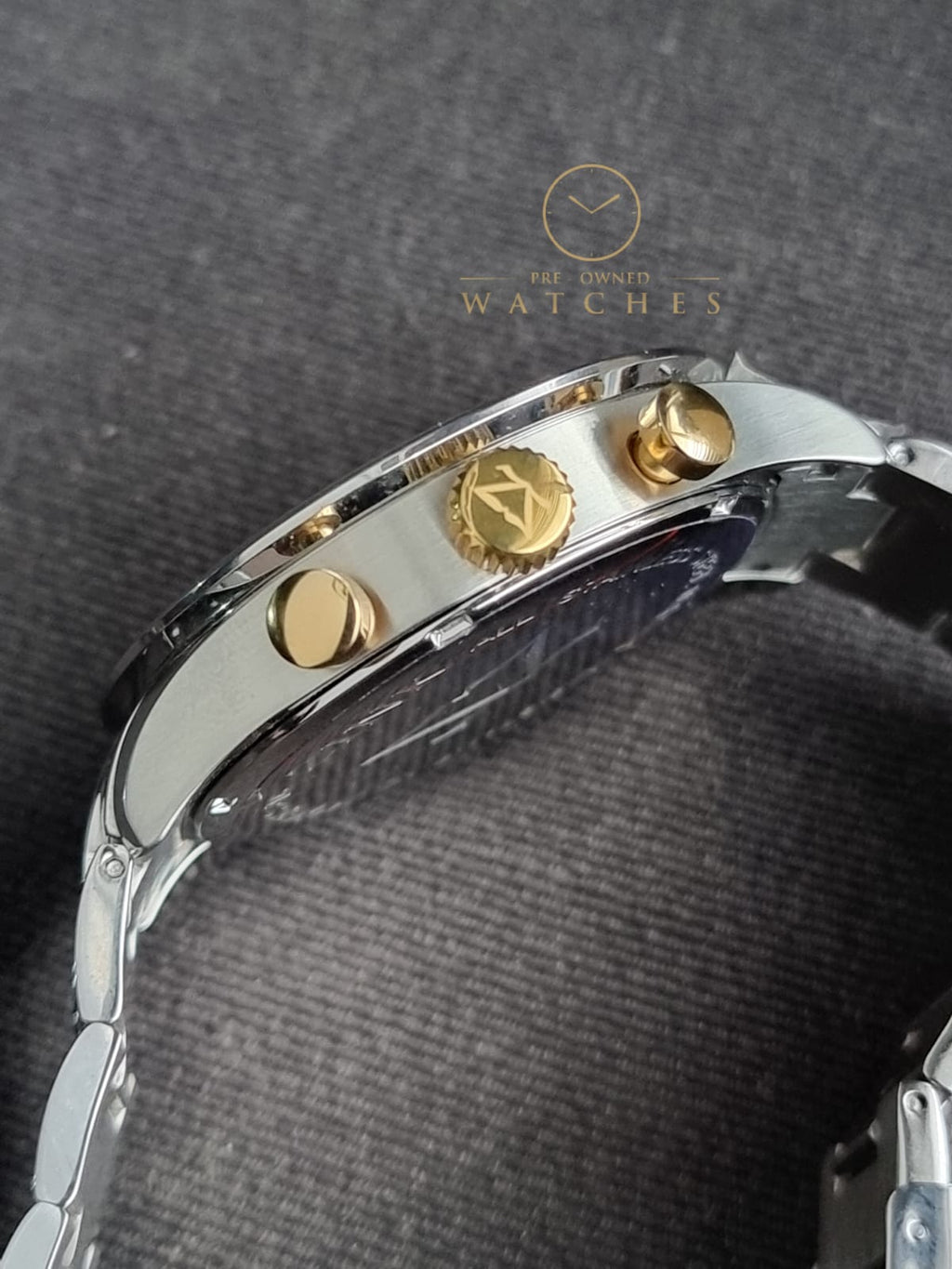 Zink Gents Watch Golden Chronograph White Dial  45mm Watch