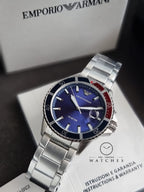 Emporio Armani Blue Dial Stainless Steel Quartz AR11339 Men’s Watch
