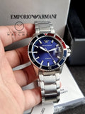 Emporio Armani Blue Dial Stainless Steel Quartz AR11339 Men’s Watch