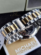 Michael Kors Women’s Chronograph Quartz Stainless Steel Silver Dial 45mm Watch MK5627