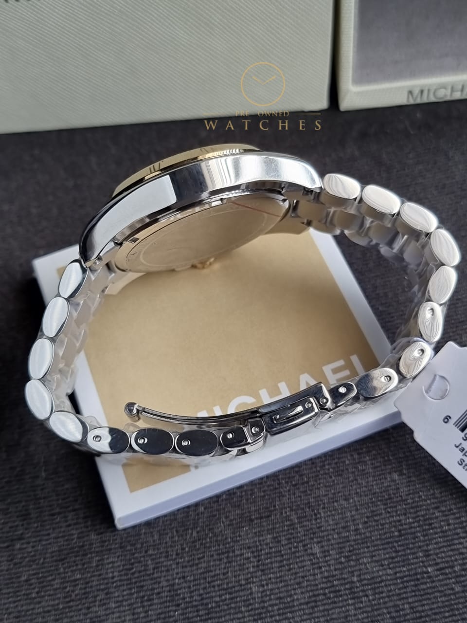 Michael Kors Women’s Chronograph Quartz Stainless Steel Silver Dial 45mm Watch MK5627