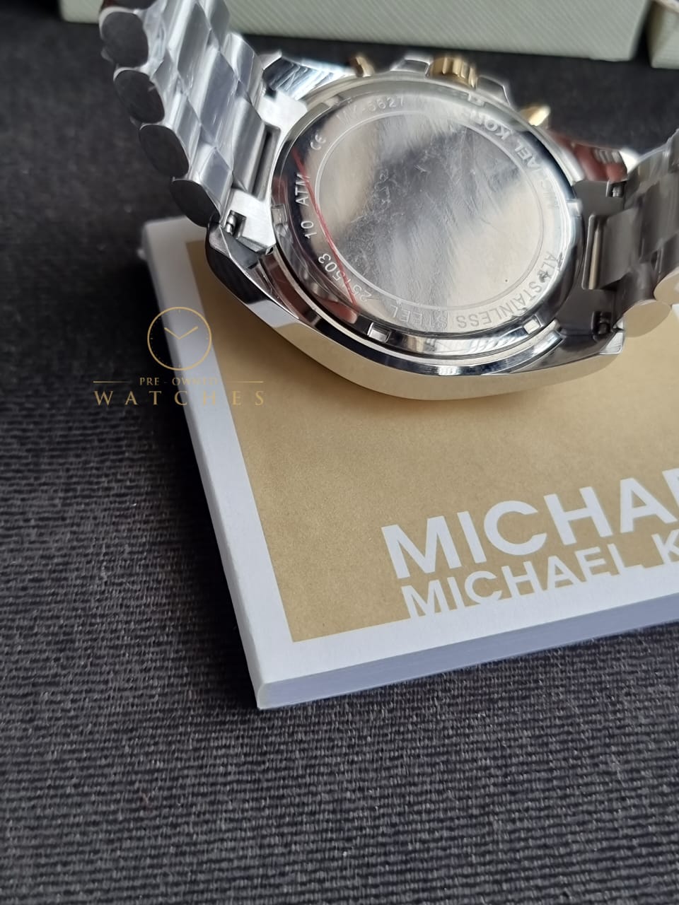 Michael Kors Women’s Chronograph Quartz Stainless Steel Silver Dial 45mm Watch MK5627