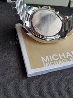 Michael Kors Women’s Chronograph Quartz Stainless Steel Silver Dial 45mm Watch MK5627