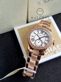 Michael Kors Women’s Quartz Rose Gold Stainless Steel Mother Of Pearl Dial 33mm Watch MK7364