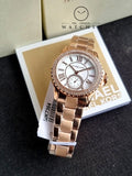 Michael Kors Women’s Quartz Rose Gold Stainless Steel Mother Of Pearl Dial 33mm Watch MK7364