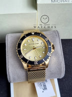 Michael Kors Men’s Quartz Gold Stainless Steel Gold Dial 43mm Watch MK9083
