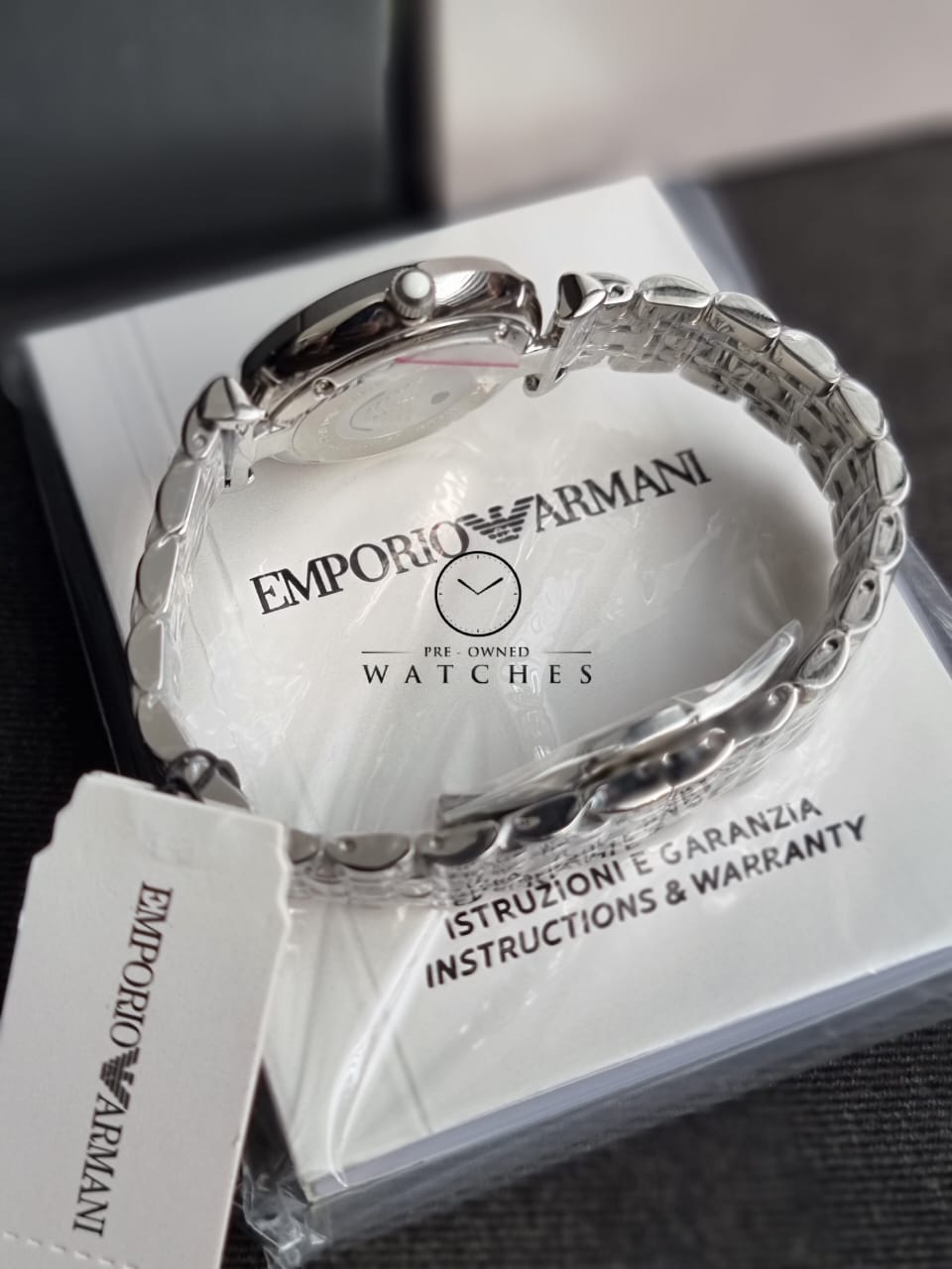 Emporio Armani Women’s Quartz Stainless Steel Mother of pearl Dial 32mm Watch AR1908