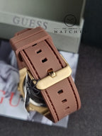 Guess Men’s Quartz Brown Silicone Strap Blue Dial 42mm Watch GW0571G5