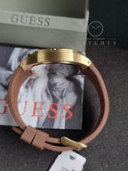 Guess Men’s Quartz Brown Silicone Strap Blue Dial 42mm Watch GW0571G5