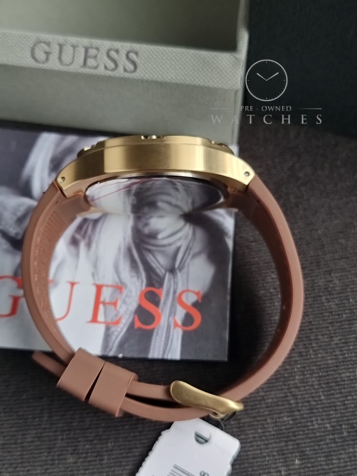 Guess Men’s Quartz Brown Silicone Strap Blue Dial 42mm Watch GW0571G5