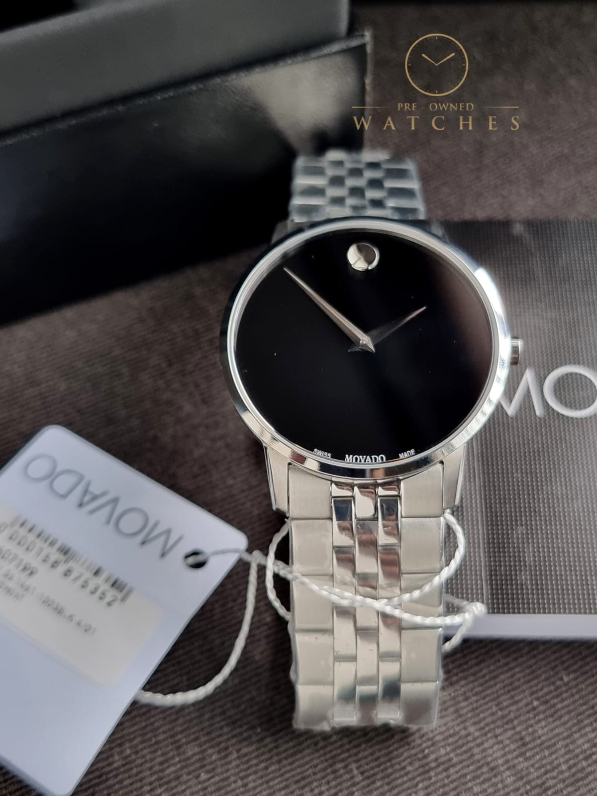 Movado Men’s Quartz Swiss Made Stainless Steel Black Dial 40mm Watch 0607199