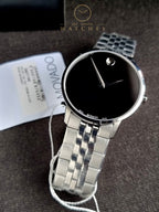 Movado Men’s Quartz Swiss Made Stainless Steel Black Dial 40mm Watch 0607199