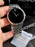 Movado Men’s Quartz Swiss Made Stainless Steel Black Dial 40mm Watch 0607199