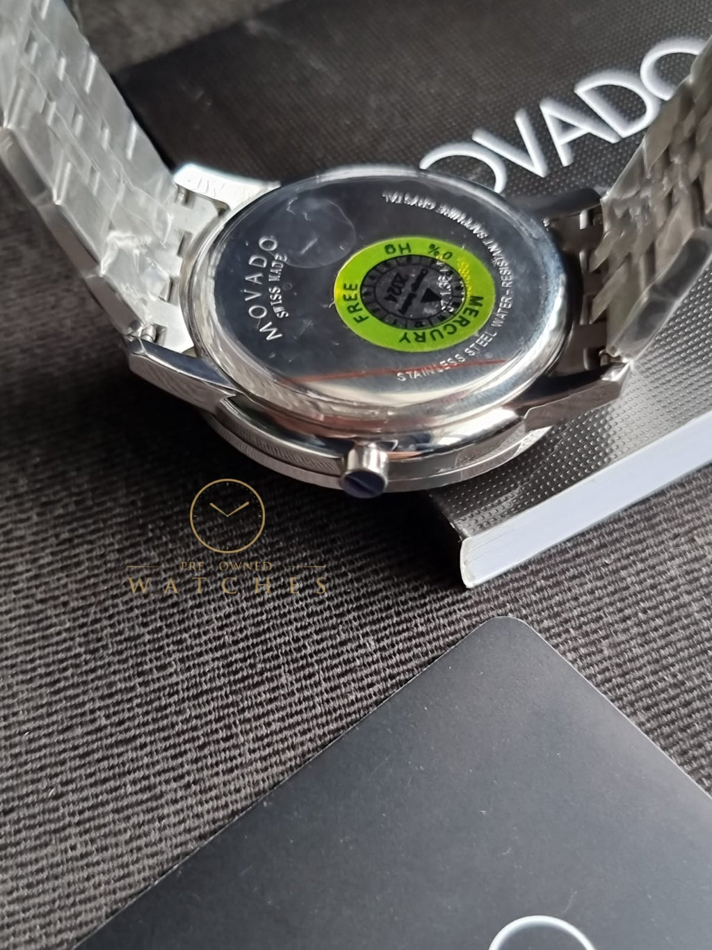Movado Men’s Quartz Swiss Made Stainless Steel Black Dial 40mm Watch 0607199