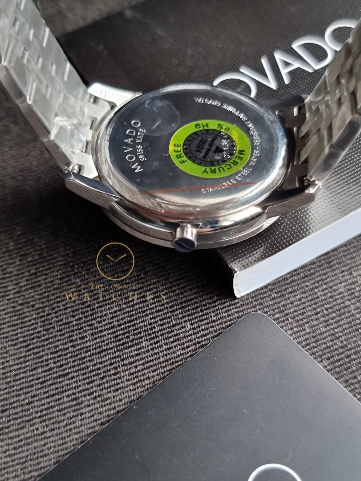 Movado Men’s Quartz Swiss Made Stainless Steel Black Dial 40mm Watch 0607199