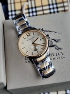 Swiss Gold 2 Tone Silver Date Dial 40mm Men Stainless Steel Wrist Watch The Classic BU10011