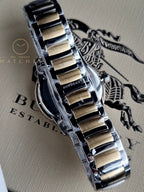 Swiss Gold 2 Tone Silver Date Dial 40mm Men Stainless Steel Wrist Watch The Classic BU10011