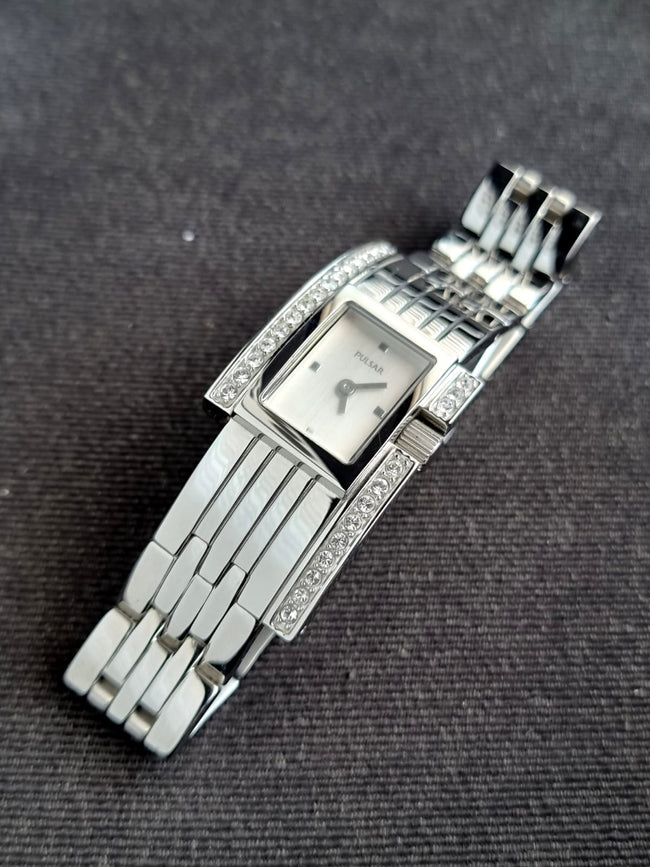 Pulsar Sub Brand Of Seiko Ladies Watch Rectangular Shape White dial Hover Image
