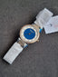 Kenneth Cole Ladies  Blue And White Dial Rose Gold And Silver Chain